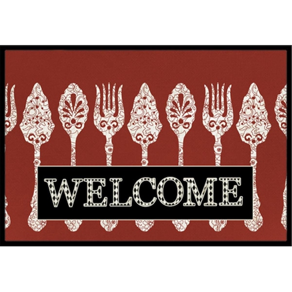 Carolines Treasures Serving Spoons Welcome Indoor Or Outdoor Mat 18 x 27 In. SB3090MAT - main